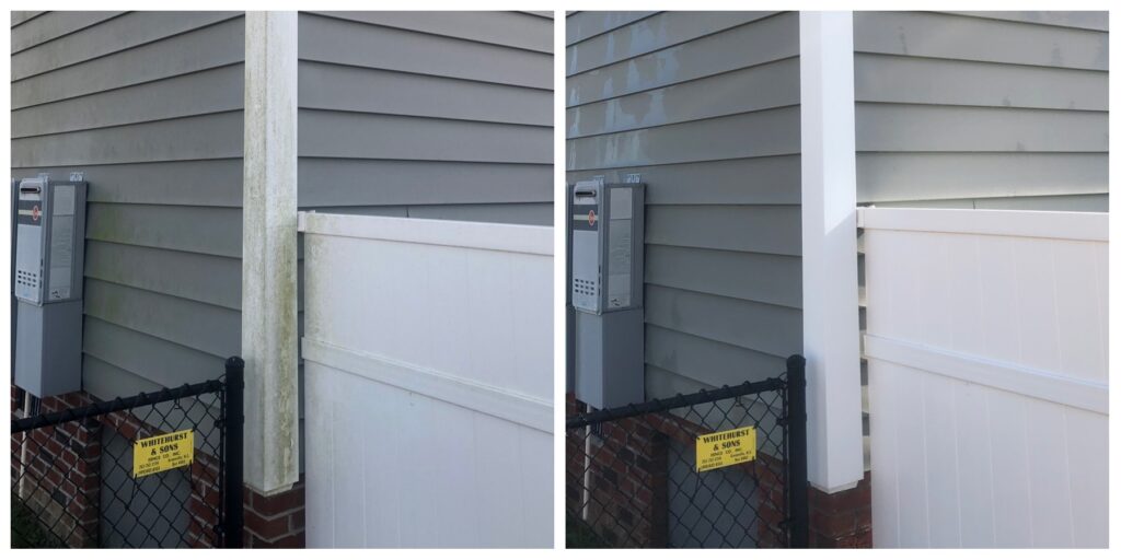 before and after pressure washing outdoor restore